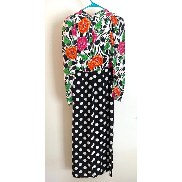 Rixo London Gretal Long Sleeve Spot Floral Chain Silk Cocktail Dress XXS - Picture 7 of 13